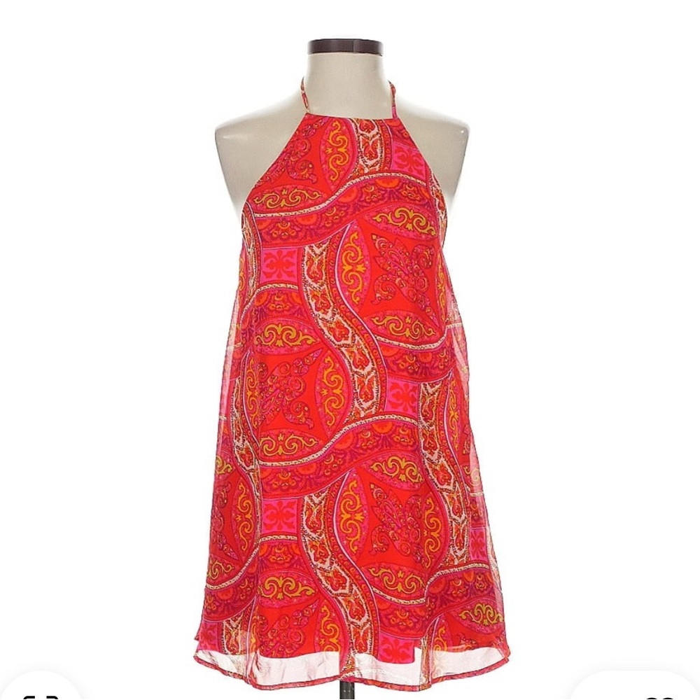 Show Me Your MuMu Red and Orange Mini Dress